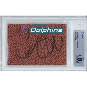 Cam Smith Autographed Miami Dolphins Football Cut - Beckett Authenticated Slab